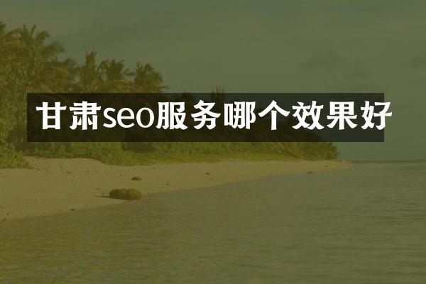 甘肃seo服务哪个效果好