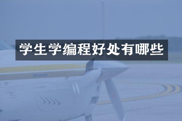 学生学编程好处有哪些