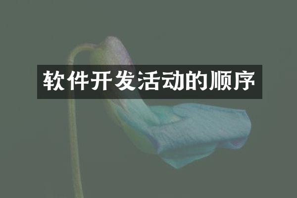 软件开发活动的顺序