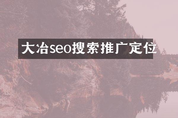 大冶seo搜索推广定位