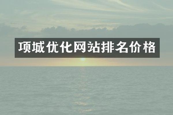 项城优化网站排名价格
