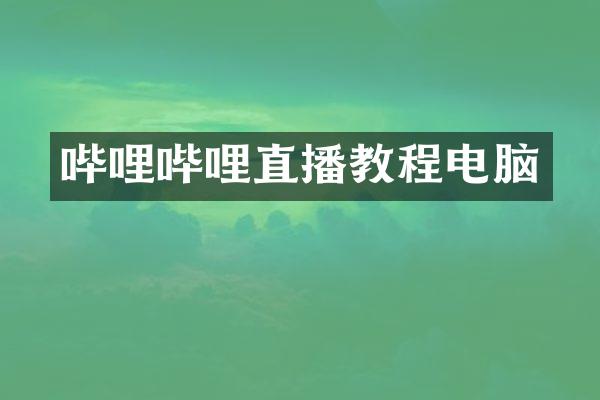 哔哩哔哩直播教程电脑