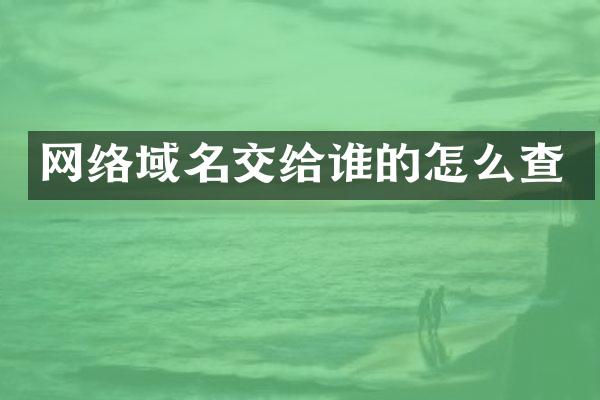 网络域名交给谁的怎么查