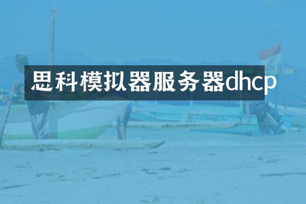 思科模拟器服务器dhcp
