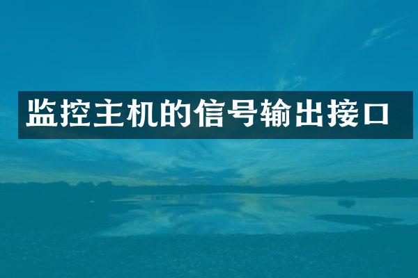 监控主机的信号输出接口