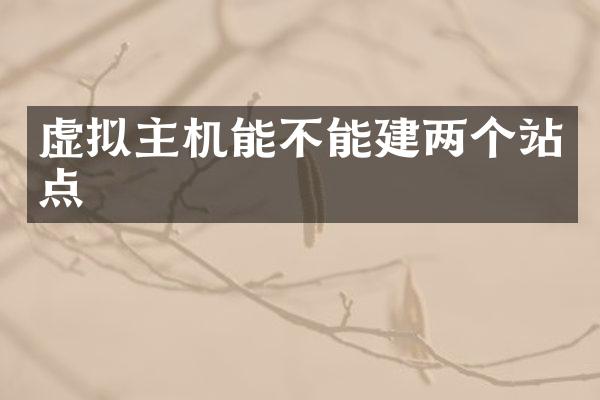 虚拟主机能不能建两个站点