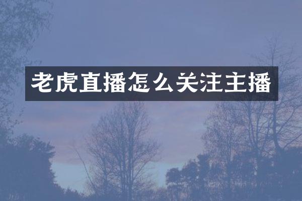 老虎直播怎么关注主播
