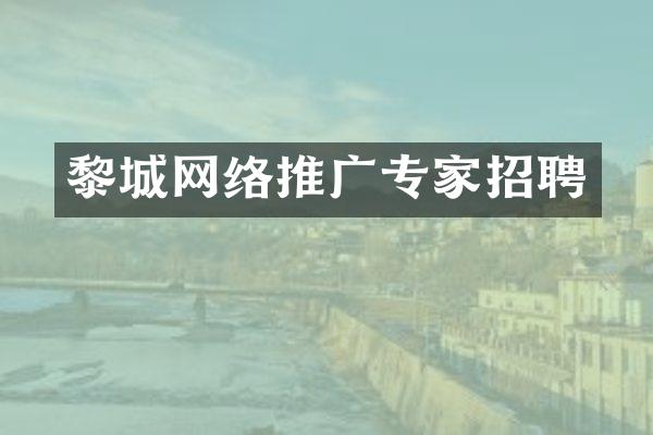 黎城网络推广专家招聘