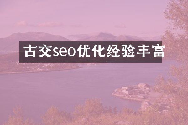 古交seo优化经验丰富