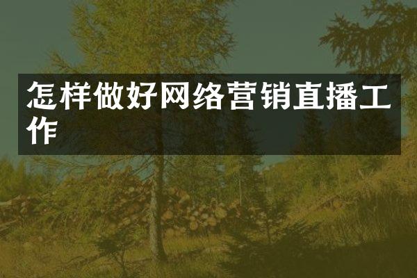 怎样做好网络营销直播工作