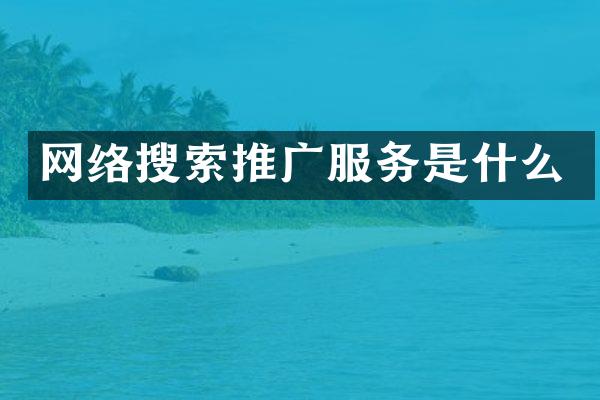 网络搜索推广服务是什么