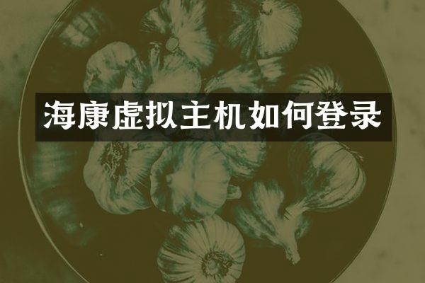 海康虚拟主机如何登录