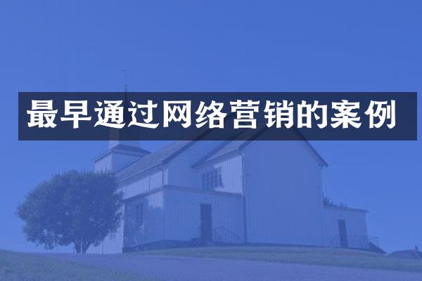 最早通过网络营销的案例