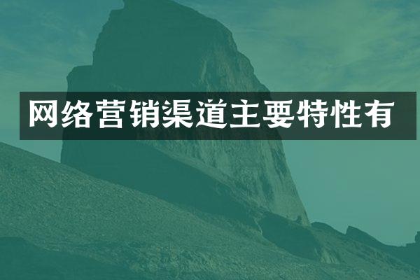 网络营销渠道主要特性有