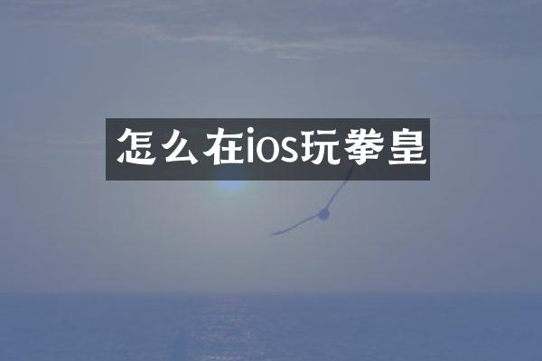 怎么在ios玩拳皇