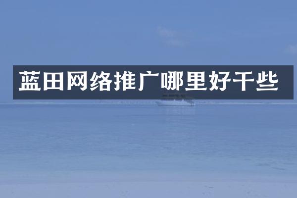 蓝田网络推广哪里好干些
