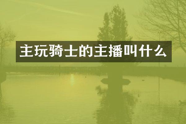 主玩骑士的主播叫什么