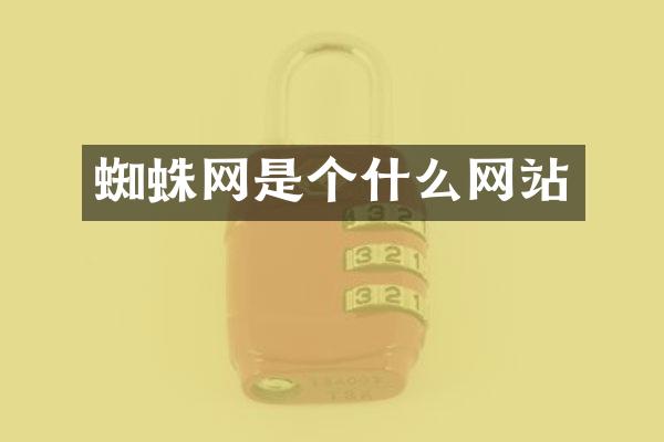 蜘蛛网是个什么网站