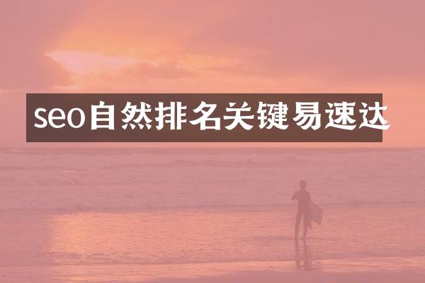 seo自然排名关键易速达