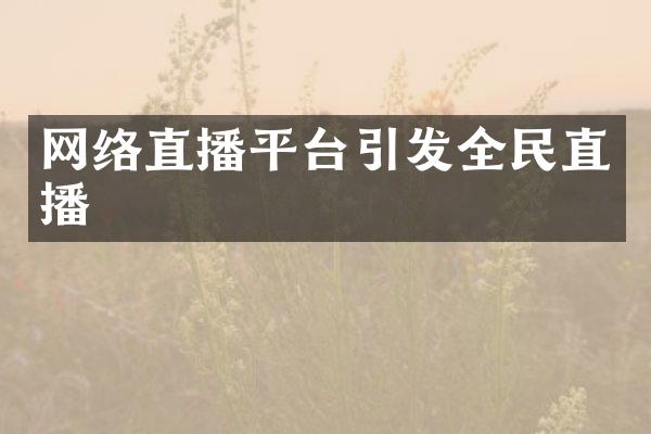 网络直播平台引发全民直播