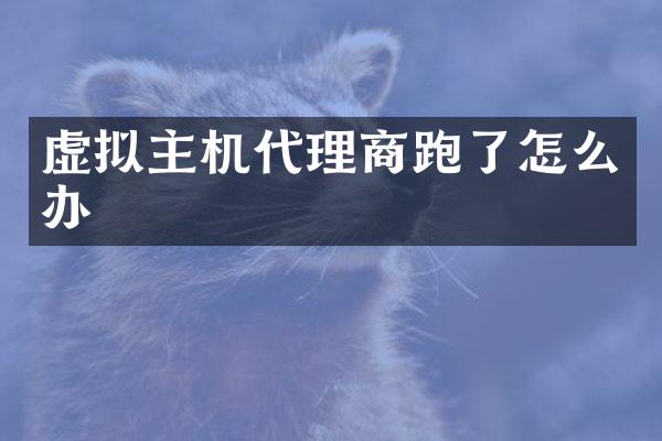 虚拟主机代理商跑了怎么办