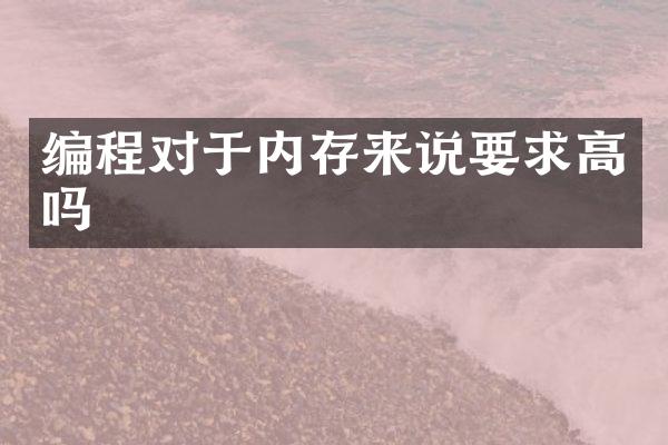 编程对于内存来说要求高吗