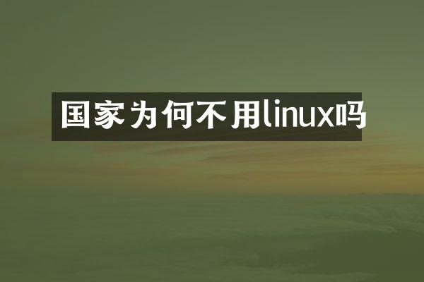 国家为何不用linux吗
