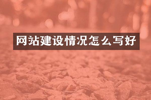 网站建设情况怎么写好