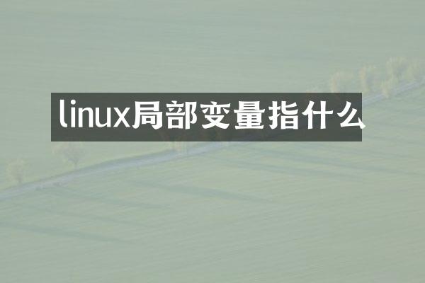 linux局部变量指什么