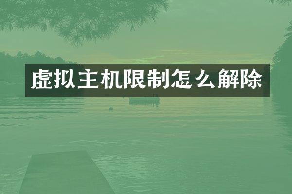 虚拟主机限制怎么解除