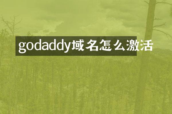 godaddy域名怎么激活