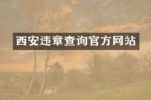 西安违章查询官方网站