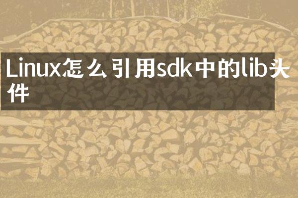 Linux怎么引用sdk中的lib头文件
