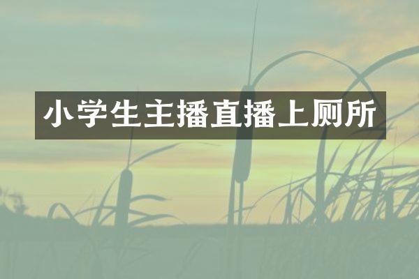 小学生主播直播上厕所