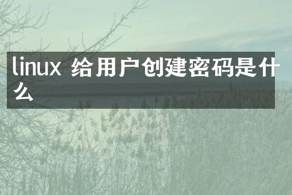 linux 给用户创建密码是什么
