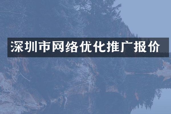 深圳市网络优化推广报价