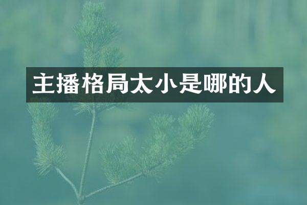 主播格局太小是哪的人