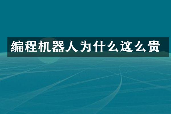 编程机器人为什么这么贵