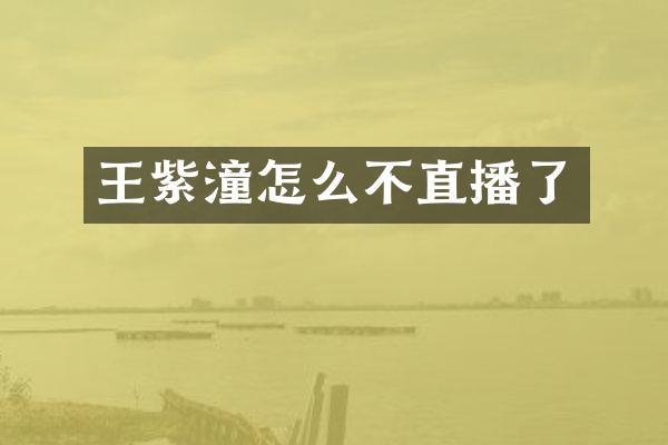 王紫潼怎么不直播了