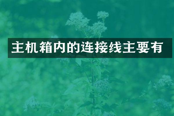 主机箱内的连接线主要有