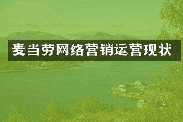 麦当劳网络营销运营现状