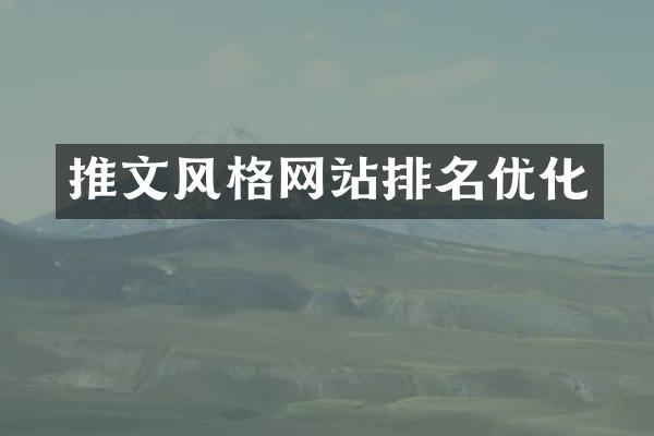 推文风格网站排名优化