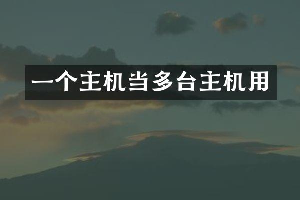 一个主机当多台主机用