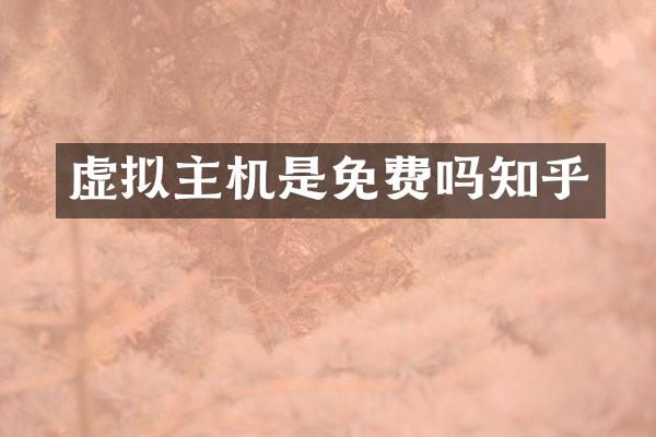 虚拟主机是免费吗知乎