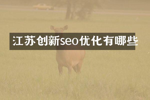 江苏创新seo优化有哪些