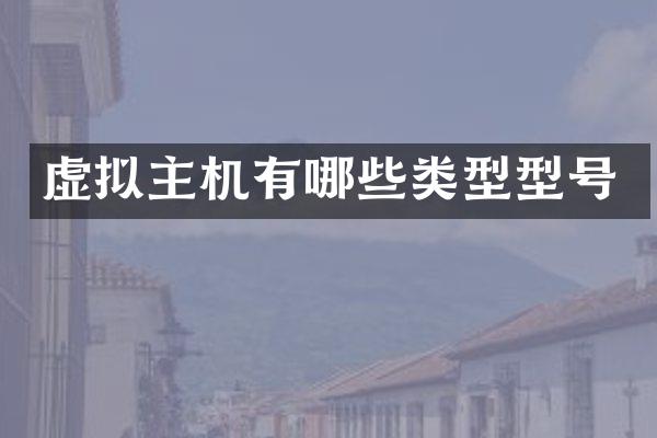 虚拟主机有哪些类型型号