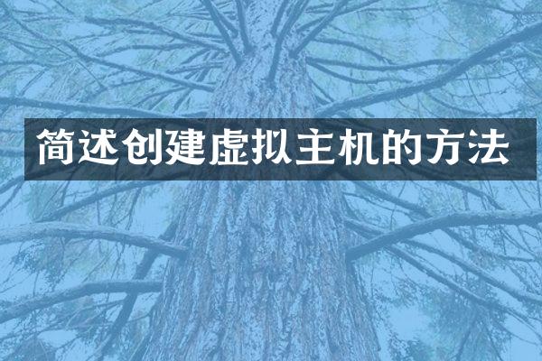 简述创建虚拟主机的方法