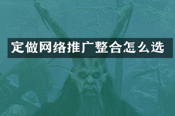 定做网络推广整合怎么选