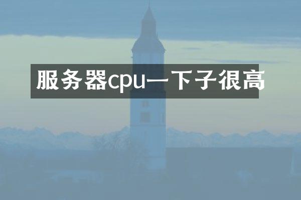 服务器cpu一下子很高