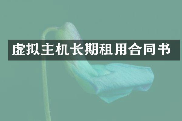 虚拟主机长期租用合同书